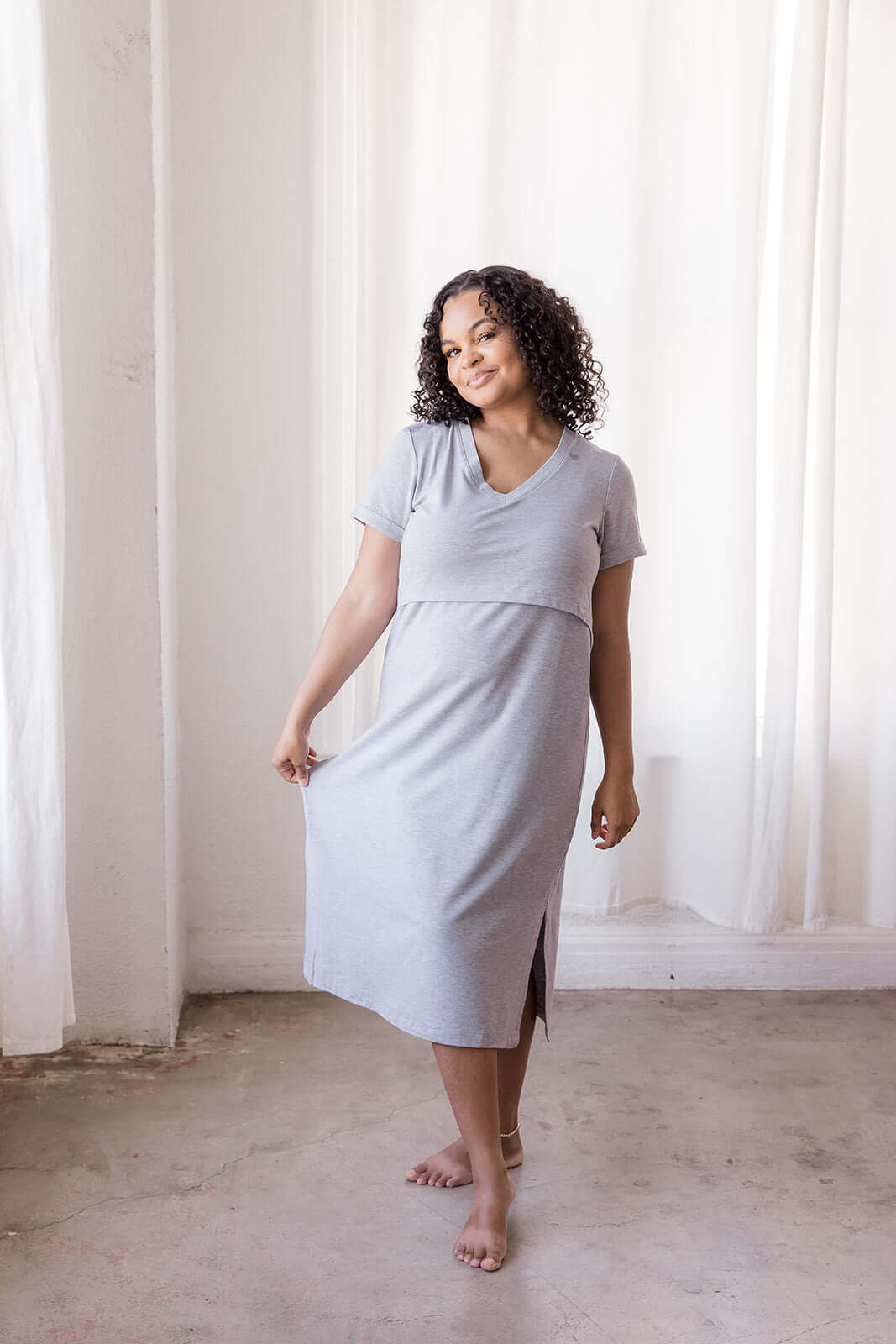 Everyday Breastfeeding Dress | Heather Gray | Milk & Baby