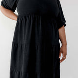 Tiered Breastfeeding Dress | Black | Milk & Baby