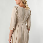 MARION Sarah Empire Maternity Nursing Dress - Beige back