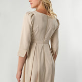 MARION Sarah Empire Maternity Nursing Dress - Beige back