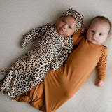 Leopard Knotted Newborn Baby Gown