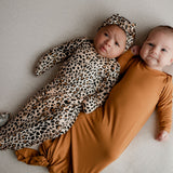 Leopard Knotted Newborn Baby Gown