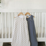 Taupe Checkered Bamboo Sleep Sack