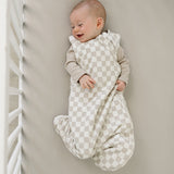Taupe Checkered Bamboo Sleep Sack