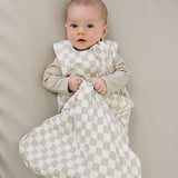 Taupe Checkered Bamboo Sleep Sack
