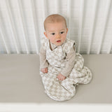 Taupe Checkered Bamboo Sleep Sack