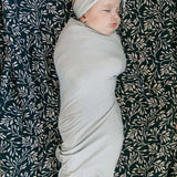 Stone Bamboo Swaddle Hat OR Head Wrap Set Milk & Baby