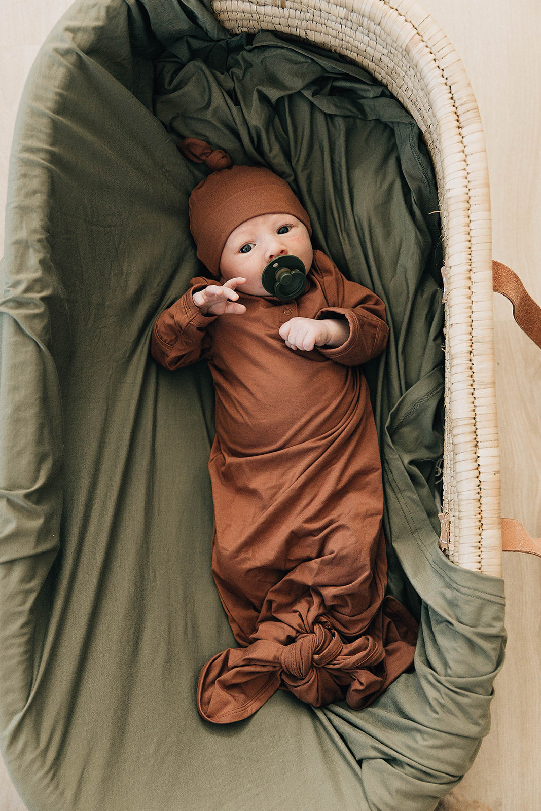Rust Bamboo Knot Gown | Milk & Baby