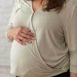 Nursing & Maternity Everywhere Long-Sleeve Wrap Blouse | Moss | Milk & Baby