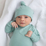 Marley Knotted Baby Gown and Hat Set | Milk & Baby