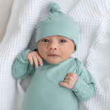 Marley Knotted Baby Gown and Hat Set | Milk & Baby