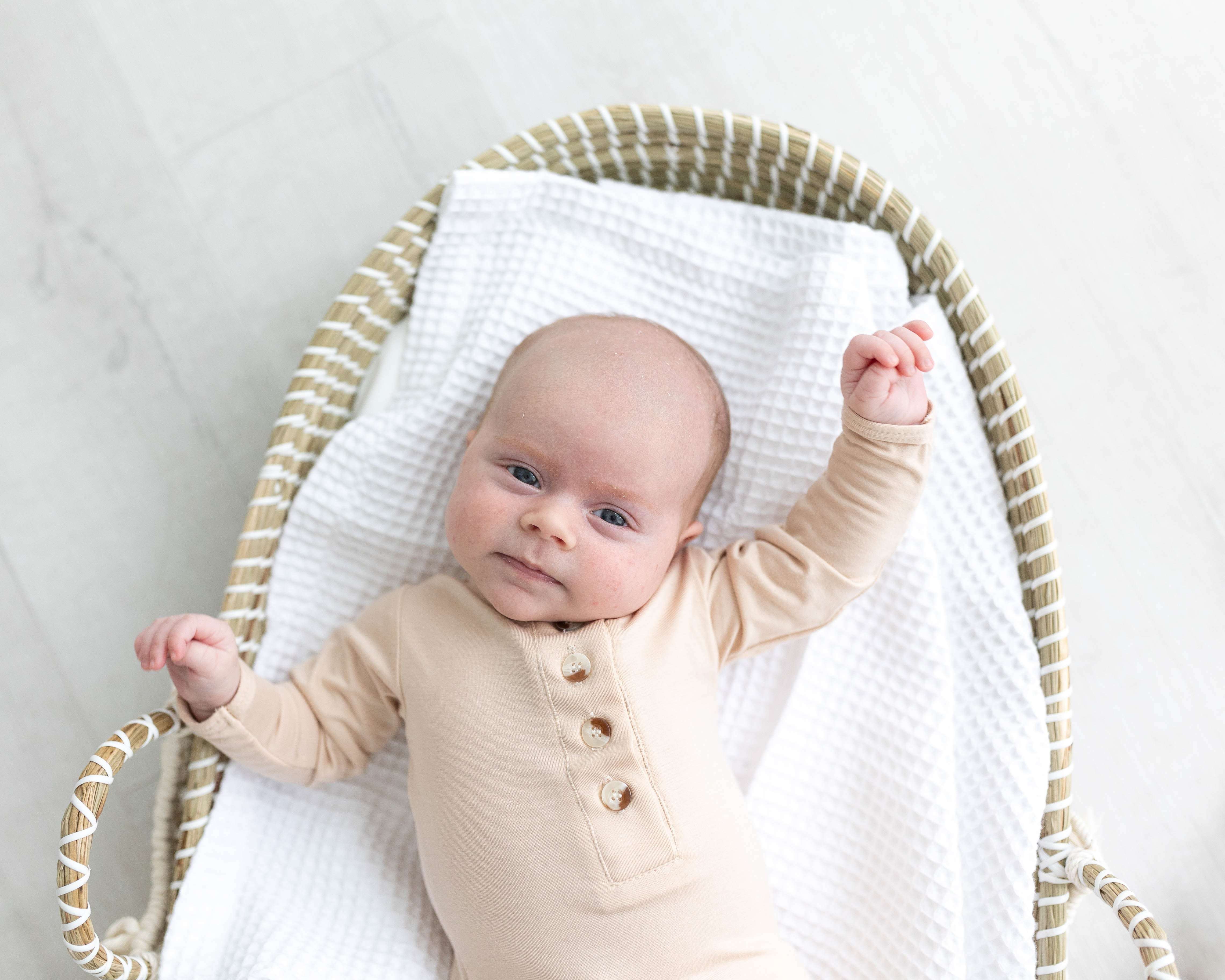 Emerson Knotted Baby Gown Set |Sand | Milk & Baby