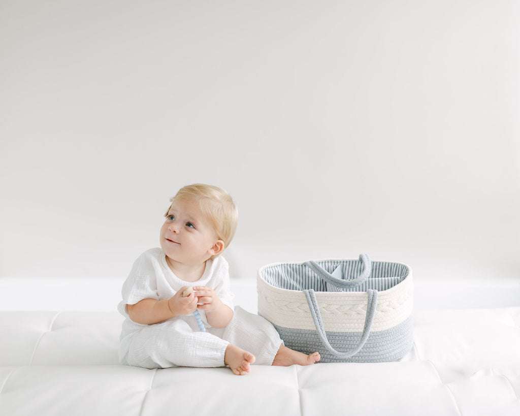Diaper Caddy Organizer | Grey and Cream Milk & Baby