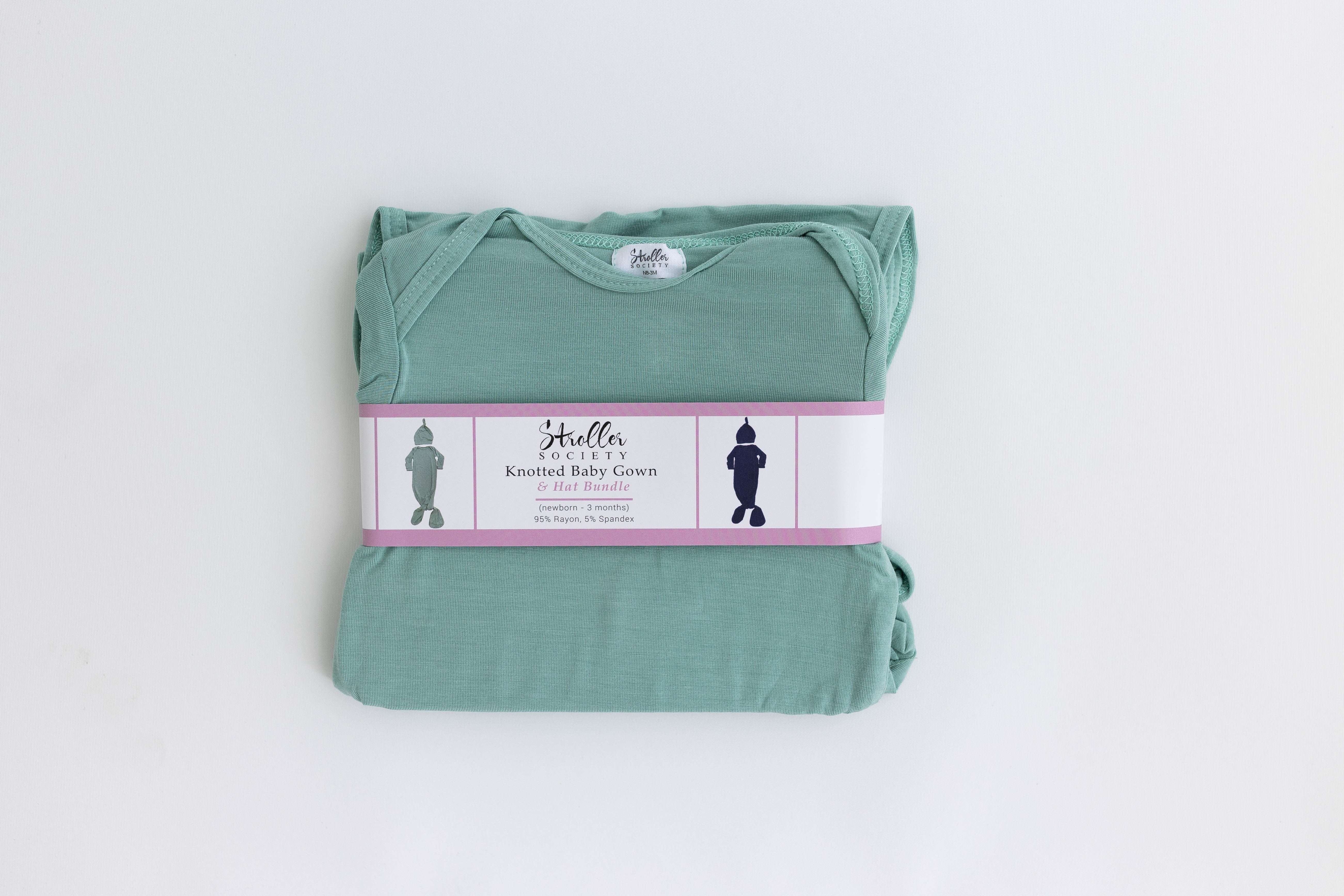Marley Knotted Baby Gown and Hat Set | Milk & Baby