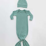 Marley Knotted Baby Gown and Hat Set | Milk & Baby