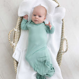 Marley Knotted Baby Gown and Hat Set | Milk & Baby