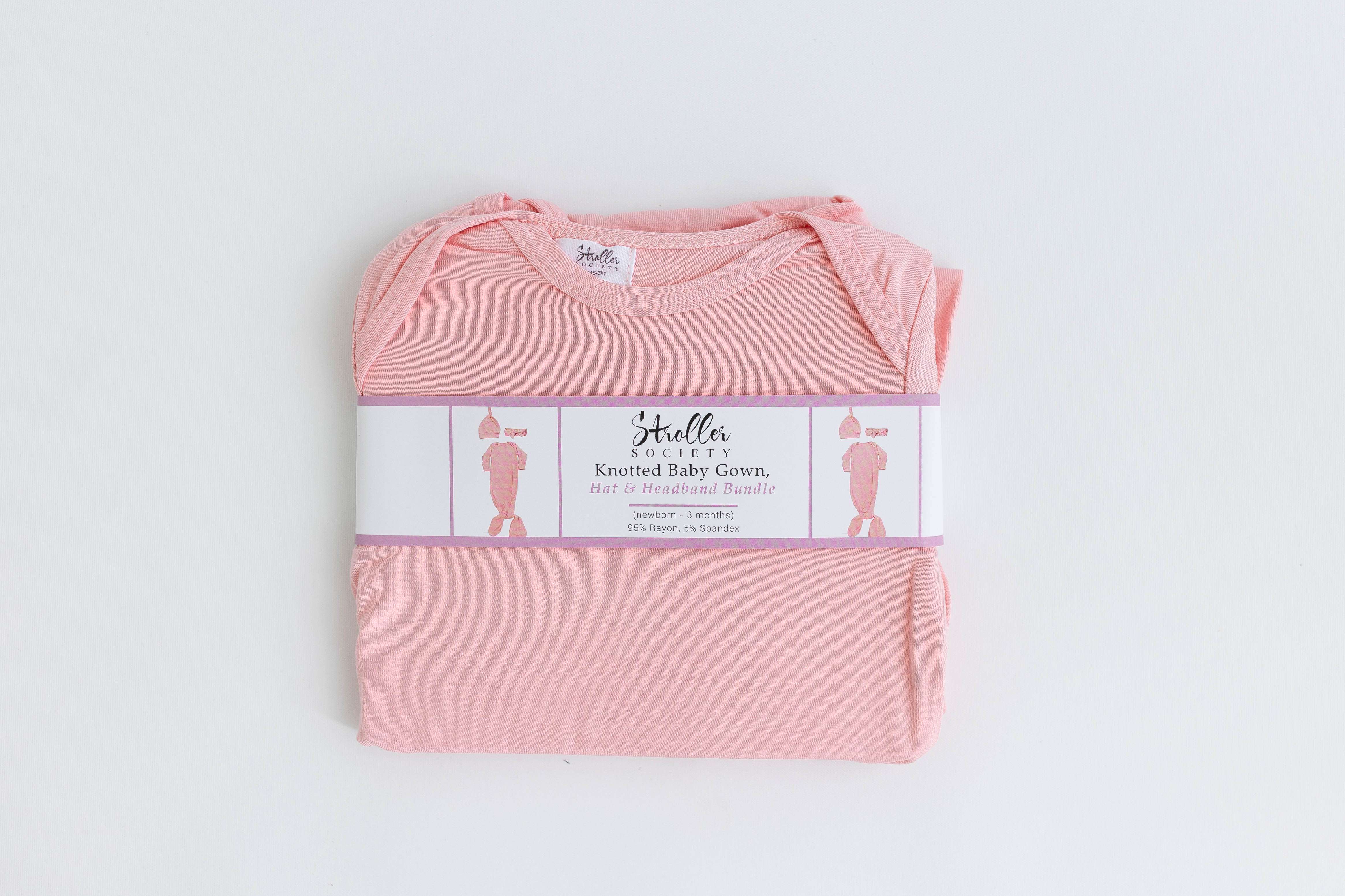 Marley Knotted Baby Gown and Hat Set | Milk & Baby