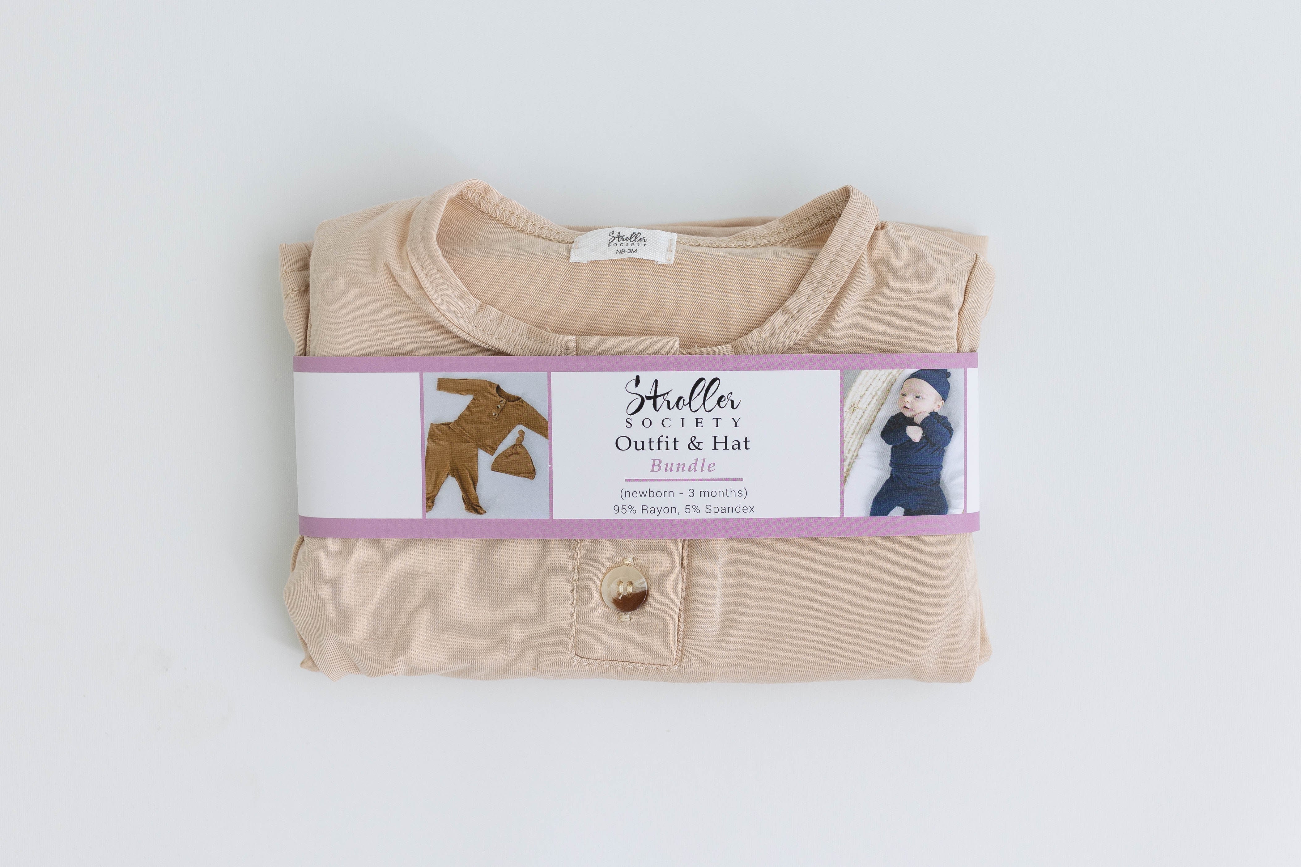 Riley Outfit and Hat Set | Sand | Milk & Baby