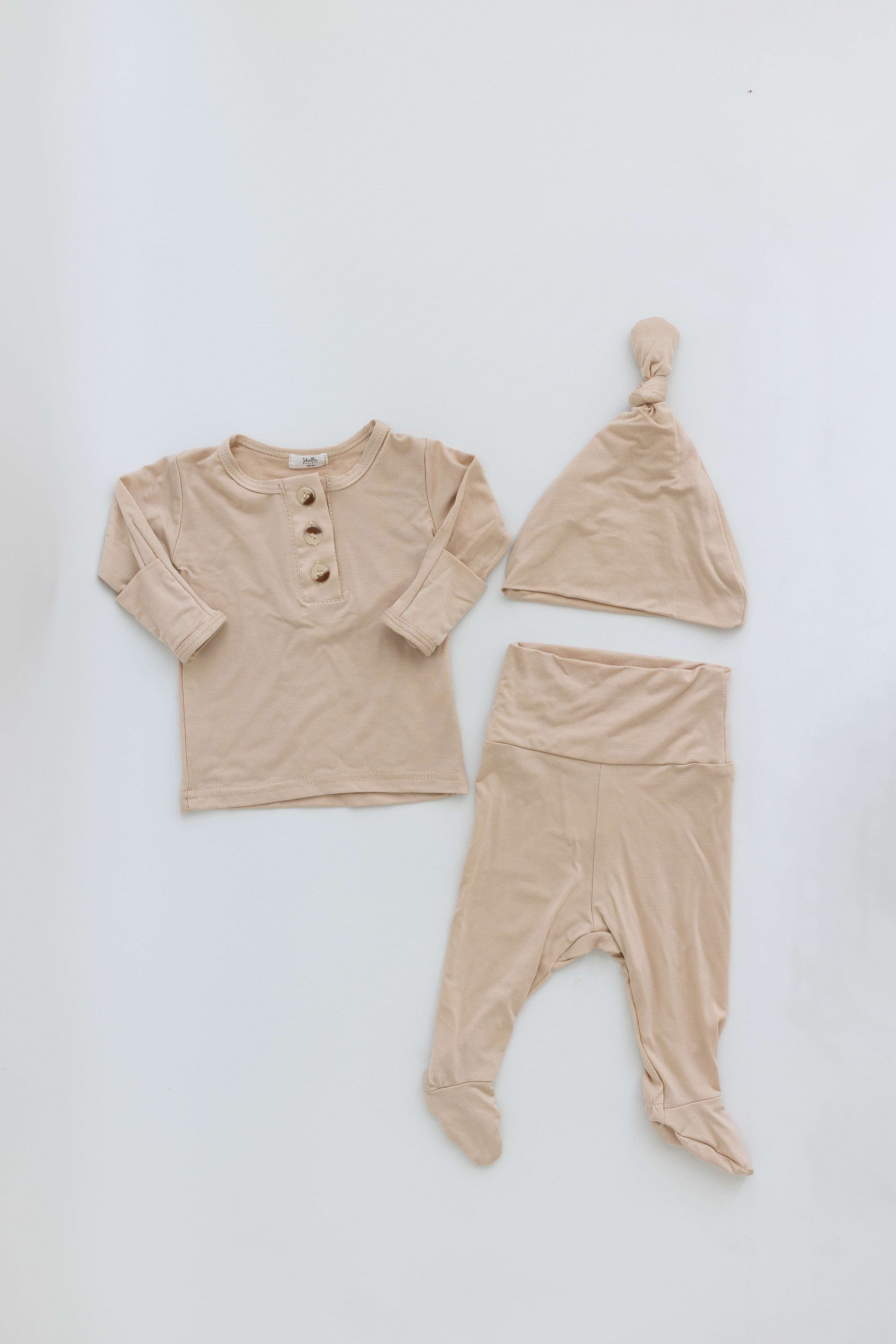Emerson Top and Bottom Set | Sand Milk & Baby