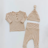 Riley Outfit and Hat Set | Sand