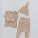 Riley Outfit and Hat Set | Sand | Milk & Baby