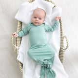 Marley Knotted Baby Gown and Hat Set | Milk & Baby