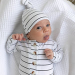 Riley Outfit and Hat Set | Black Stripes | Milk & Baby