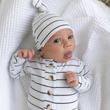 Riley Outfit and Hat Set | Black Stripes | Milk & Baby