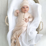 Emerson Knotted Baby Gown Set |Sand | Milk & Baby