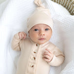 Emerson Knotted Baby Gown Set | Sand Milk & Baby