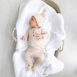 Riley Outfit and Hat Set | Sand | Milk & Baby