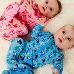Soft & Stretchy Zipper Footie - Monkeying Around Pink | Milk & Baby
