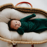 Forest Green Knotted Newborn Baby Gown