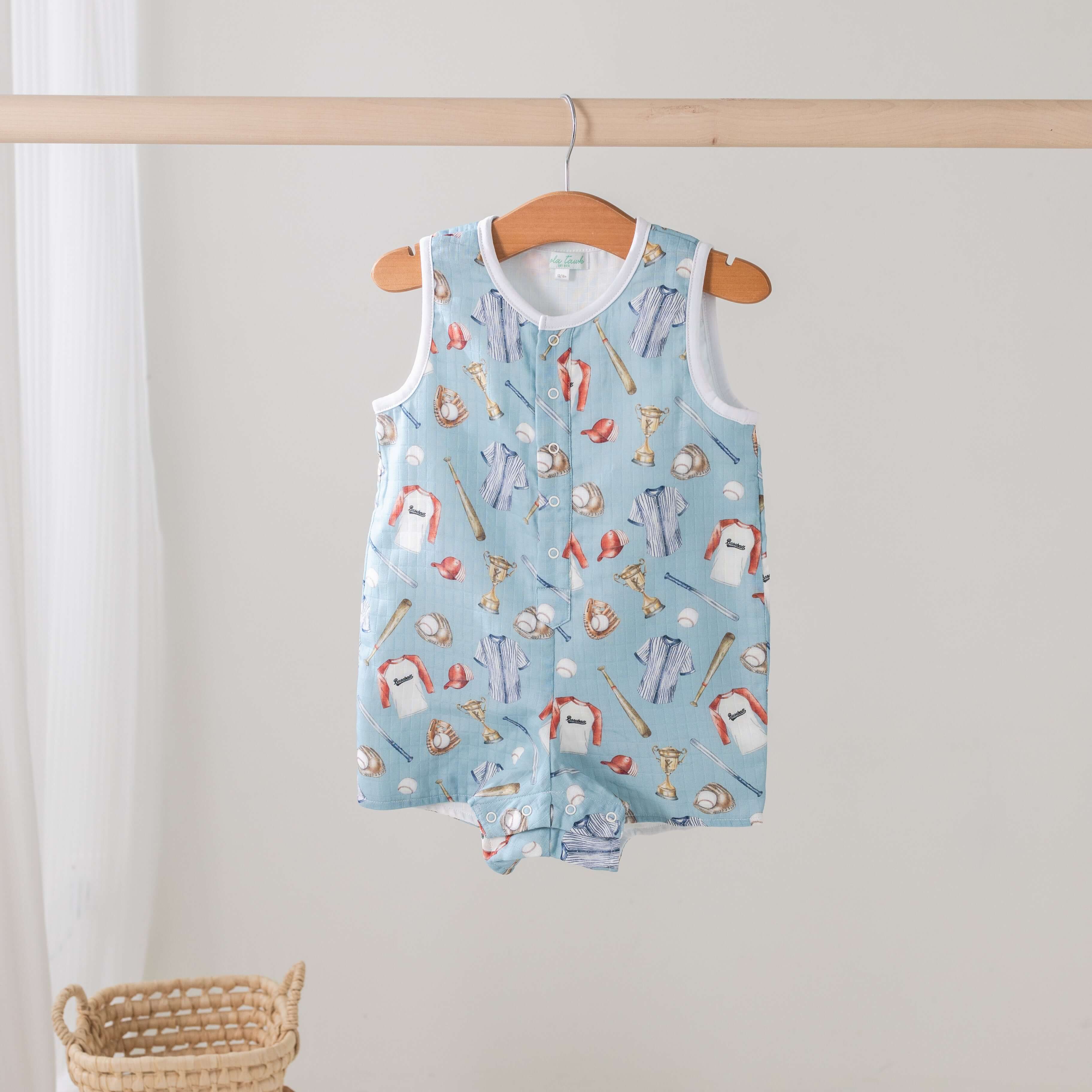 Let's Play Ball Organic Muslin Shortall | Milk & Baby