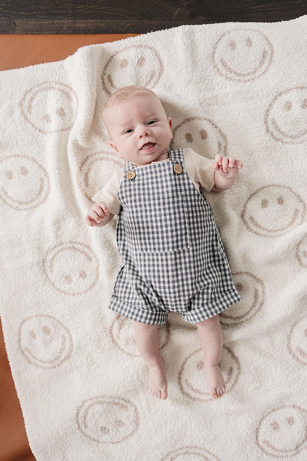 Gingham Short Linen Overalls | Milk & Baby