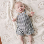 Gingham Short Linen Baby Overalls Milk & Baby