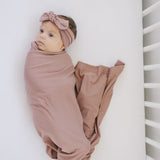 Dusty Rose Bamboo Swaddle & Head Wrap Set