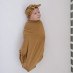 Mustard Bamboo Hat or Head Wrap Set | Milk & Baby