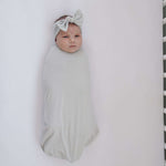 Stone Bamboo Swaddle Hat OR Head Wrap Set Milk & Baby