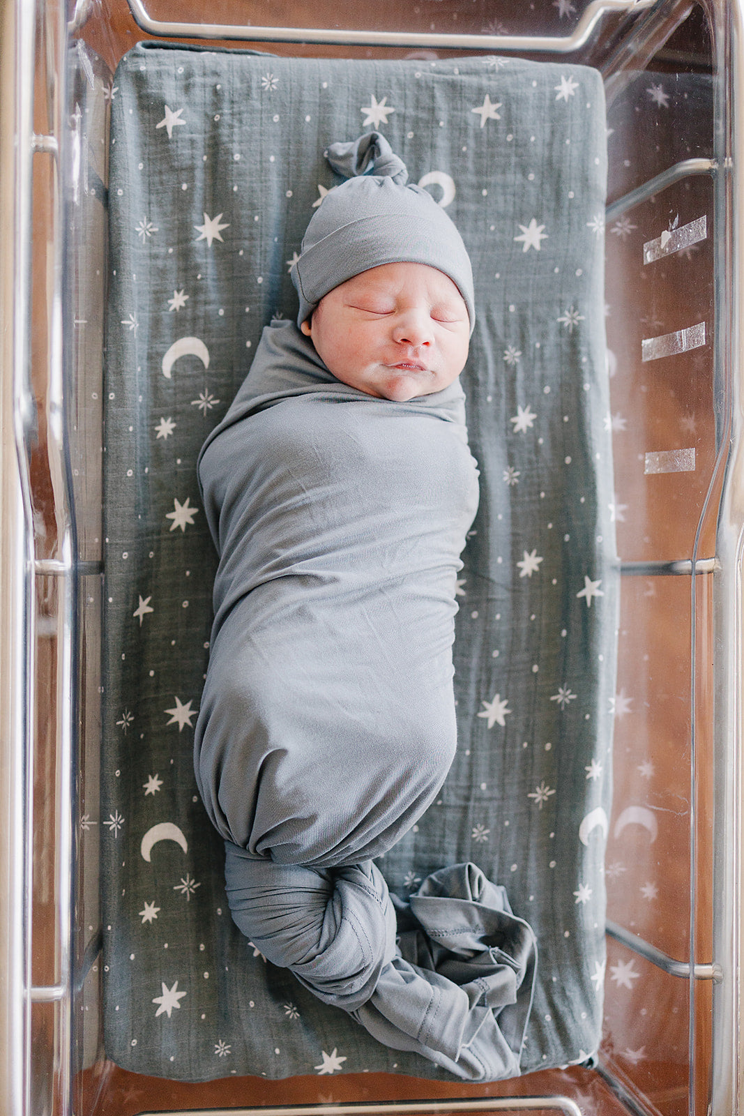 Dusty Blue Bamboo Hat or Head Wrap Set | Milk & Baby