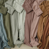 Dusty Blue Bamboo Footed Zipper