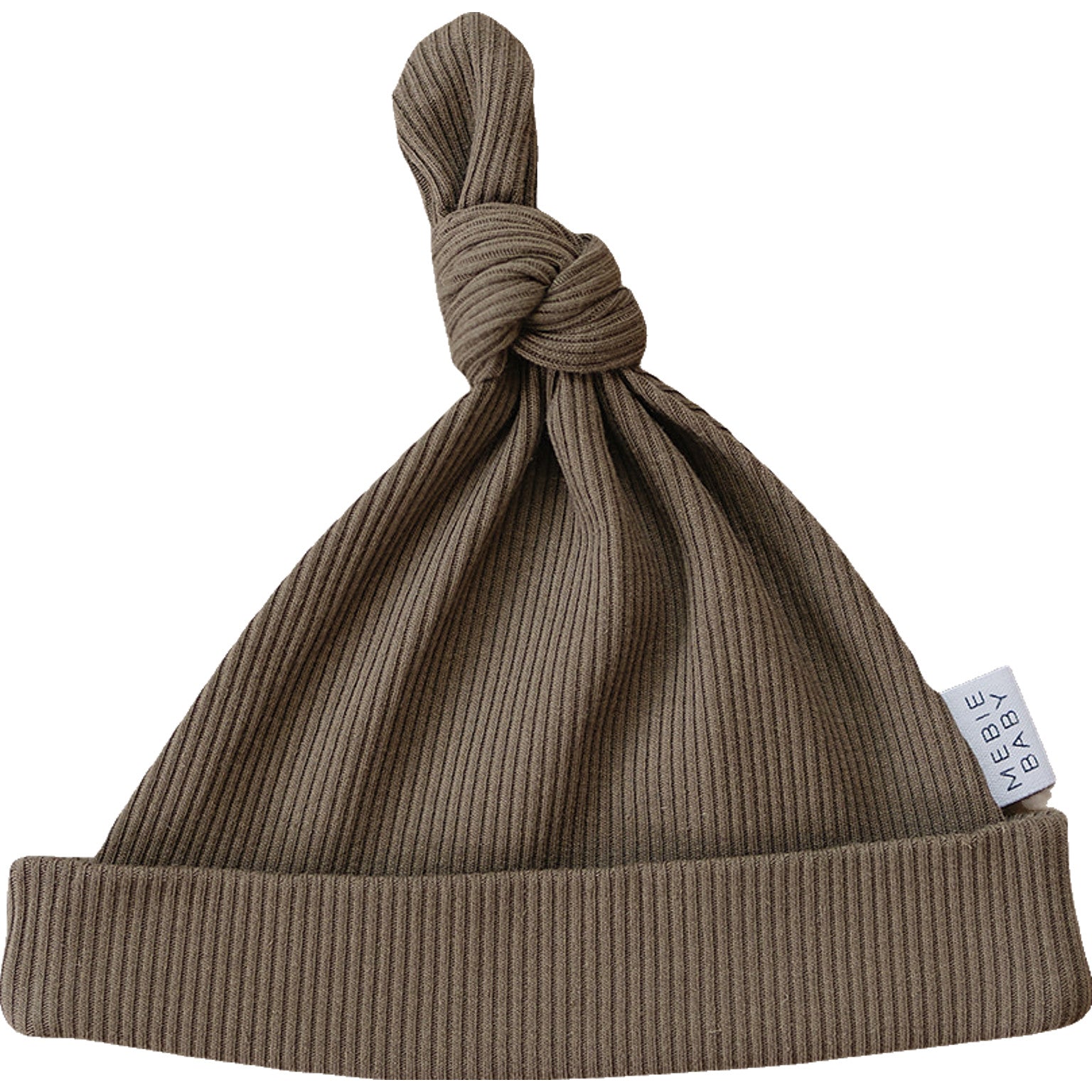 Cocoa Organic Ribbed Newborn Knot Hat | Milk & Baby