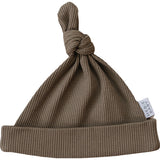 Cocoa Organic Ribbed Newborn Knot Hat | Milk & Baby