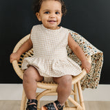 Oatmeal Gingham Peplum Set | Milk & Baby