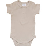 Oatmeal Organic Cotton Ribbed Snap Bodysuit | Milk & Baby