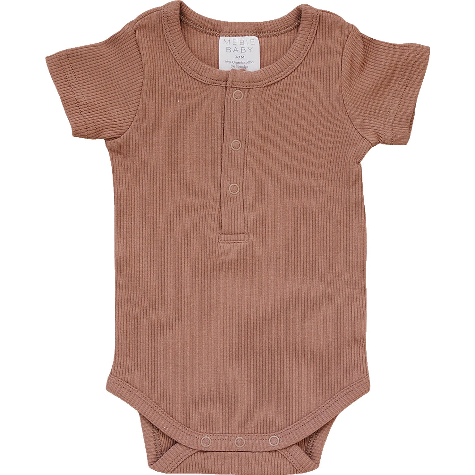 Dusty Rose Organic Cotton Ribbed Snap Bodysuit | Milk & Baby