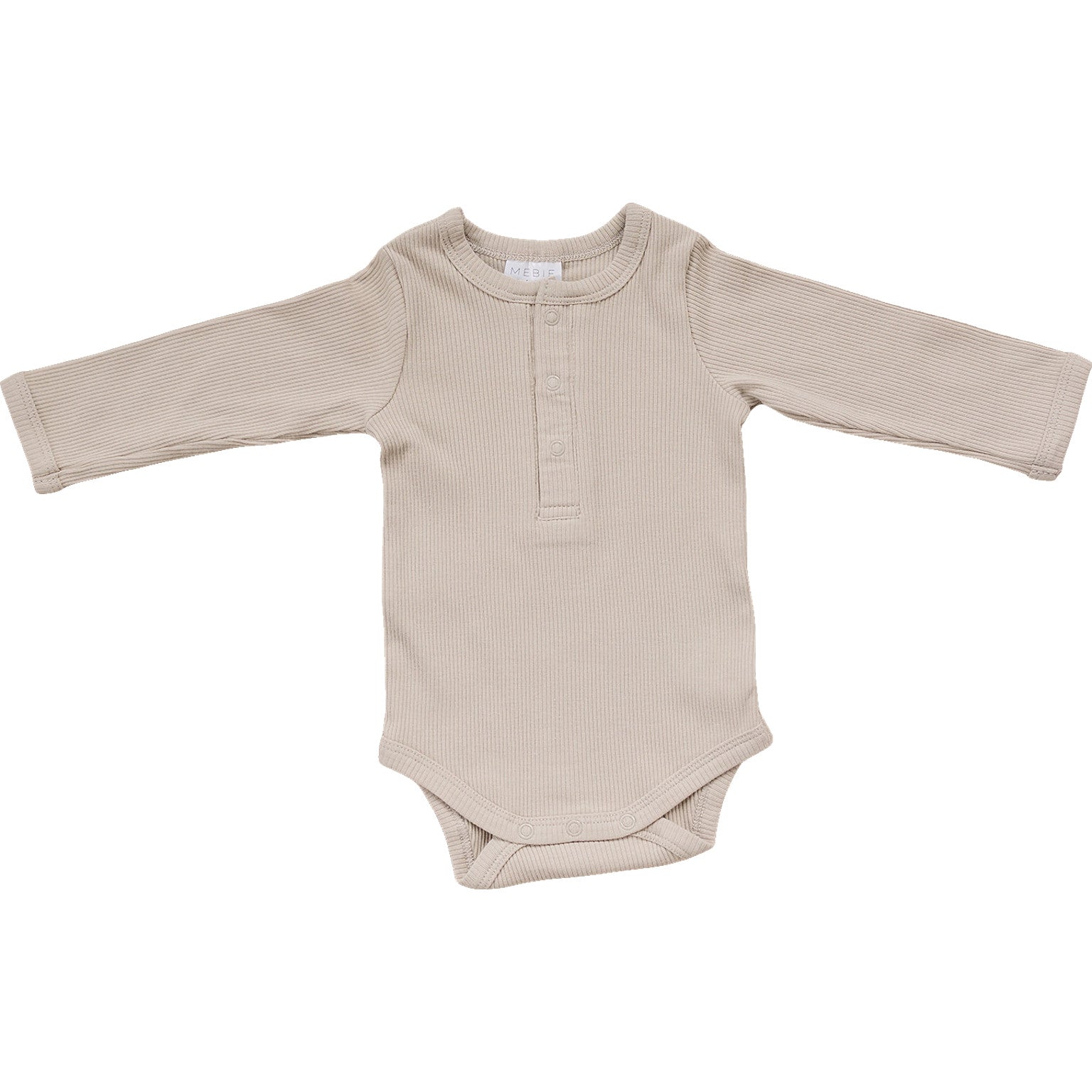 Oatmeal Organic Snap Long Sleeve Ribbed Bodysuit | Milk & Baby
