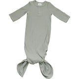Sage Organic Cotton Ribbed Knot Gown | Milk & Baby