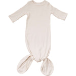 Vanilla Organic Cotton Ribbed Knot Gown | Milk & Baby