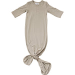 Oatmeal Bamboo Knot Gown | Milk & Baby